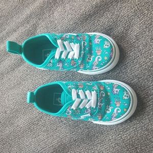 Van's turquoise toddler size 7 shoes.